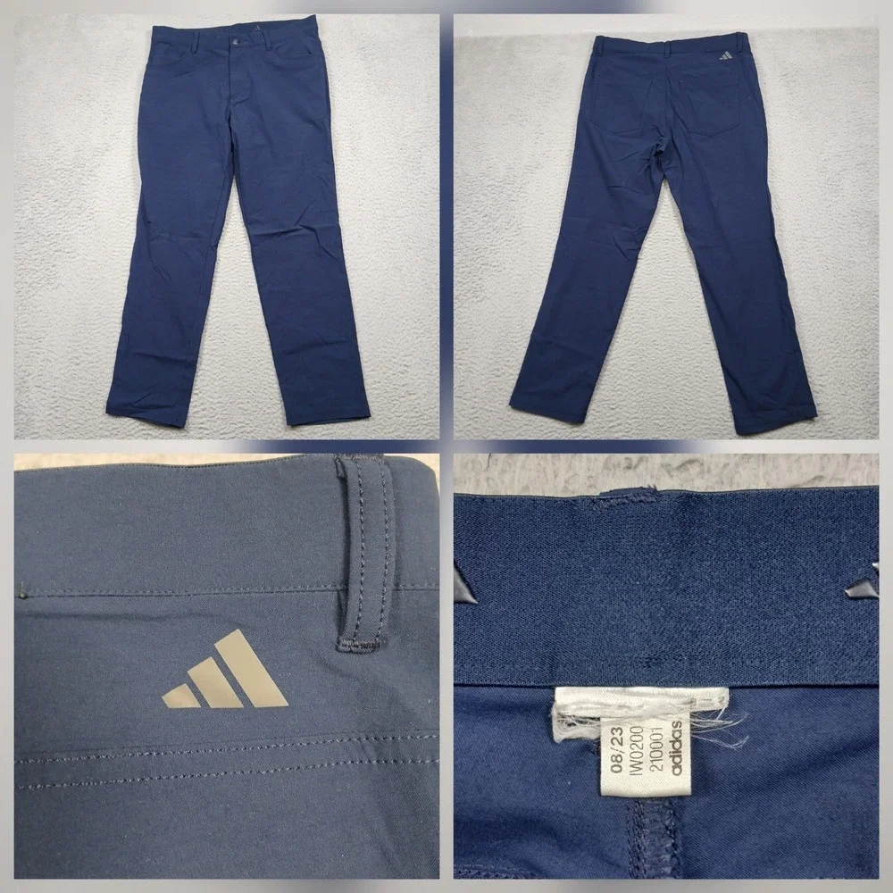 Adidas IW0200 Performance Golf Pants Men's Size 32x32‎ Navy Blue Stretch EUC